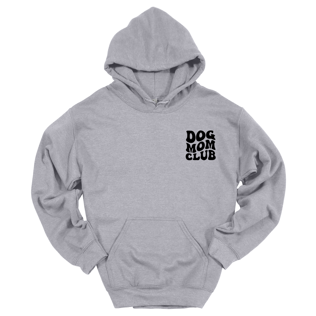 Grauer_Hoodie_Dog_Mom_Club_Vorderseite_HUNDert_Prozent