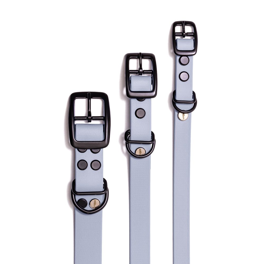 Hundehalsband BioThane Polarblau – erhältlich in 25mm, 19mm und 16mm Breite