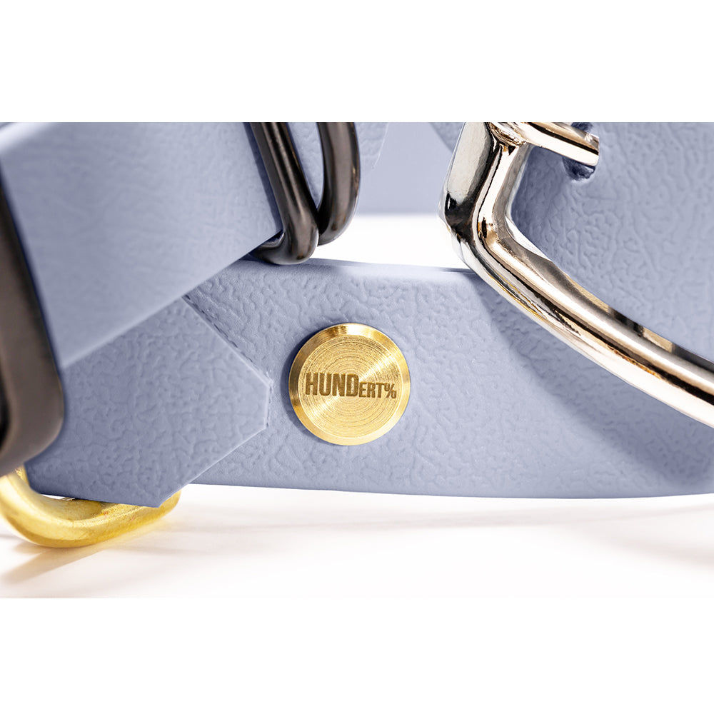 Hundehalsband aus BioThane in Polar – Modell Polarblau, robust und wasserfest, detail