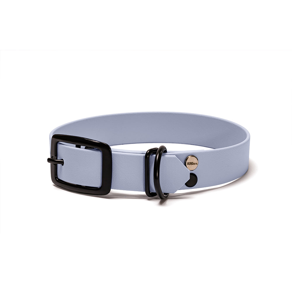 BioThane Hundehalsband Polarblau – Polar mit Beschlägen in Schwarz