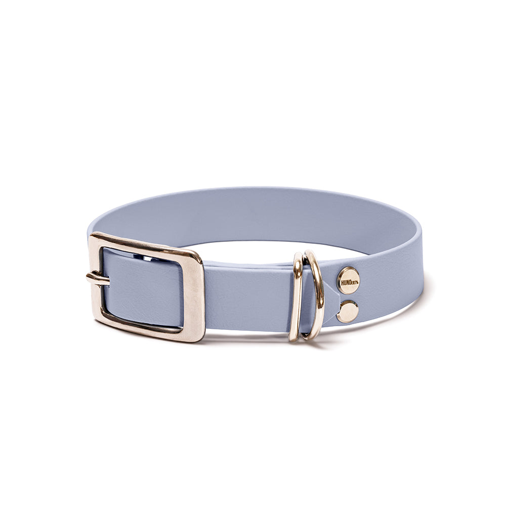 BioThane Hundehalsband Polarblau – Polar mit Beschlägen in Silber