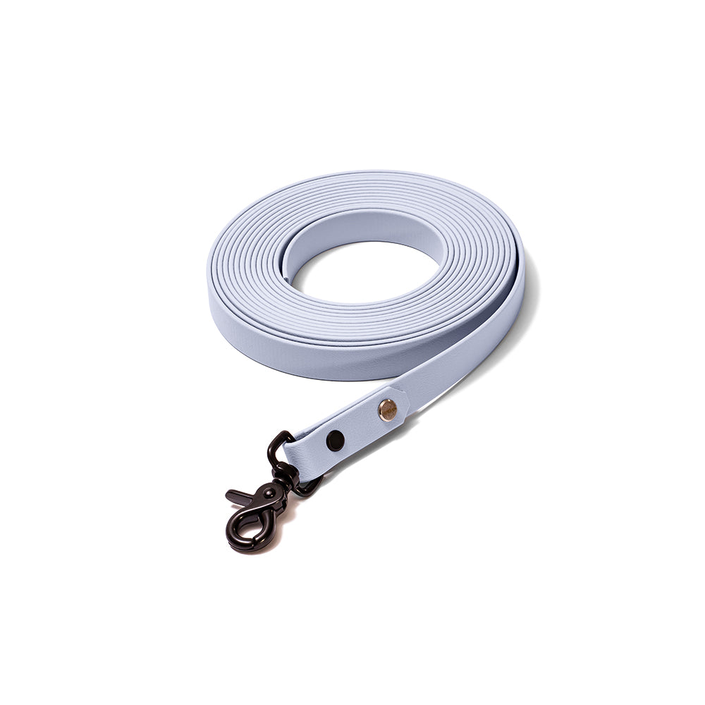 Schleppleine BioThane Polarblau – Polar mit Beschlägen in Schwarz